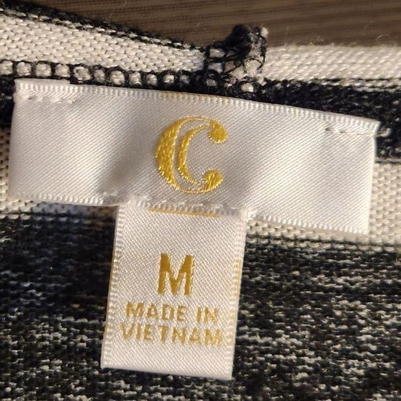 Charming Charlie Shirt Womens Hooded Gray White Striped Size Medium - Picture 11 of 13